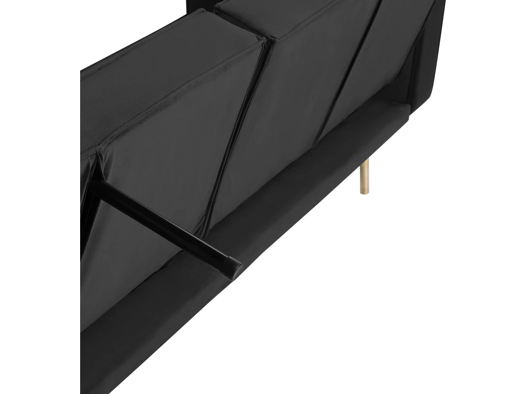 Canapé Convertible 3 Places En Velours Noir VISNES 9 Canapé Convertible 3 Places En Velours Noir VISNES – Image 9