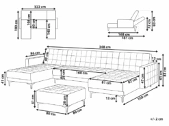 Canapé Panoramique Convertible En Cuir PU Noir 5 Places Avec Pouf ABERDEEN 12 Canapé Panoramique Convertible En Cuir PU Noir 5 Places Avec Pouf ABERDEEN -Deco.fr Soldes Boutique canape 17452261 1