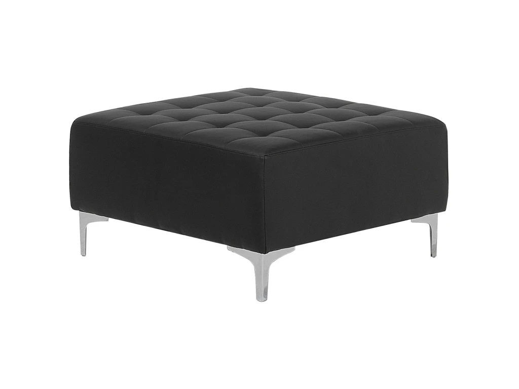 Canapé Panoramique Convertible En Cuir PU Noir 5 Places Avec Pouf ABERDEEN 7 Canapé Panoramique Convertible En Cuir PU Noir 5 Places Avec Pouf ABERDEEN – Image 7