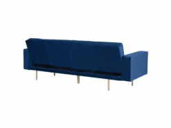 Canapé Convertible 3 Places En Velours Bleu Marine VISNES -Deco.fr Soldes Boutique canape 17470233
