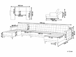 Canapé Panoramique Convertible En Cuir PU Noir 6 Places ABERDEEN -Deco.fr Soldes Boutique canape 17470305 1