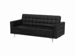 Canapé Convertible 3 Places En Cuir PU Noir ABERDEEN 14 Canapé Convertible 3 Places En Cuir PU Noir ABERDEEN -Deco.fr Soldes Boutique canape 17470871