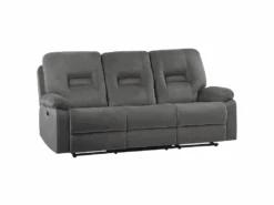 Canapé En Velours Gris 3 Places Inclinable Avec LED Et Port USB BERGEN -Deco.fr Soldes Boutique canape 17473771