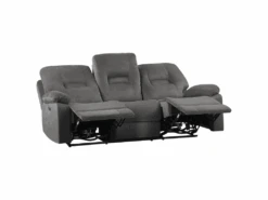 Canapé En Velours Gris 3 Places Inclinable Avec LED Et Port USB BERGEN -Deco.fr Soldes Boutique canape 17473775