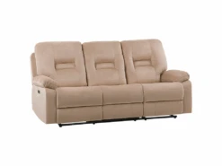 Canapé De Salon 3 Places électrique Inclinable En Velours Beige Avec LED Et Port USB BERGEN -Deco.fr Soldes Boutique canape 17473789