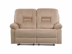 Canapé De Salon électrique Inclinable En Velours Beige 2 Places Avec LED Et Port USB BERGEN