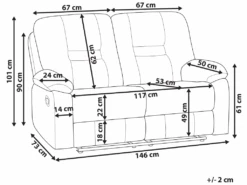 Canapé 2 Places En Cuir PU Marron Avec Position Réglable BERGEN -Deco.fr Soldes Boutique canape 17582541