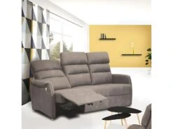 Canapé De Relaxation électrique 3 Places Gris - SOFTY