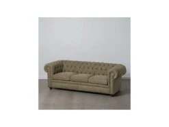 Canapé 3 Places Chesterfield Vert Olive - PAOLA -Deco.fr Soldes Boutique canape 17788915