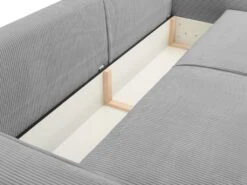 Canapé 4 Places Convertible En Velours Côtelé Gris Clair AMELIA De Pascal Morabito 12 Canapé 4 Places Convertible En Velours Côtelé Gris Clair AMELIA De Pascal Morabito -Deco.fr Soldes Boutique canape 17972813