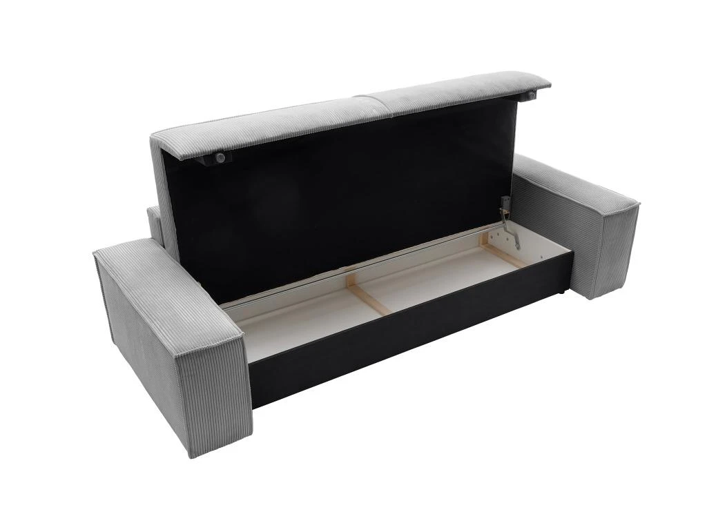 Canapé 4 Places Convertible En Velours Côtelé Gris Clair AMELIA De Pascal Morabito 5 Canapé 4 Places Convertible En Velours Côtelé Gris Clair AMELIA De Pascal Morabito – Image 5