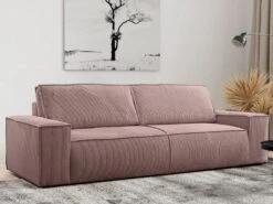 Canapé 4 Places Convertible En Velours Côtelé Rose AMELIA De Pascal Morabito 13 Canapé 4 Places Convertible En Velours Côtelé Rose AMELIA De Pascal Morabito -Deco.fr Soldes Boutique canape 17973089