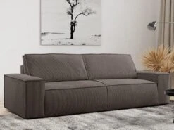 Canapé 4 Places Convertible En Velours Côtelé Marron AMELIA De Pascal Morabito -Deco.fr Soldes Boutique canape 17973555