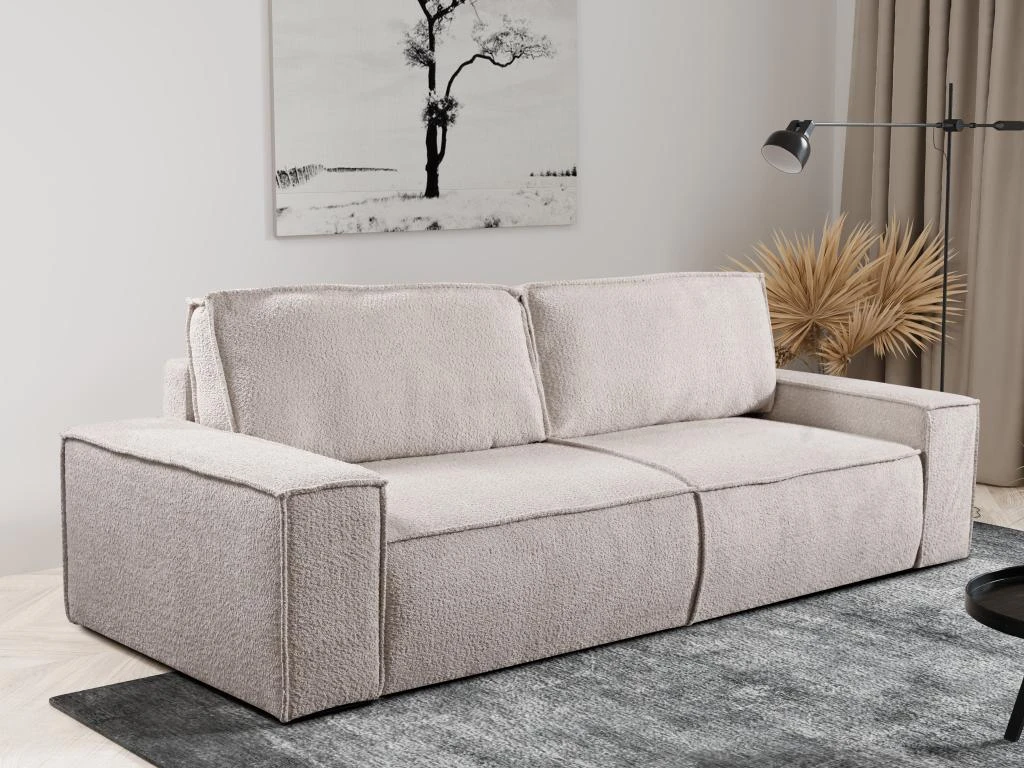 Canapé 4 Places Convertible En Tissu Bouclette Beige AMELIA De Pascal Morabito 7 Canapé 4 Places Convertible En Tissu Bouclette Beige AMELIA De Pascal Morabito – Image 7