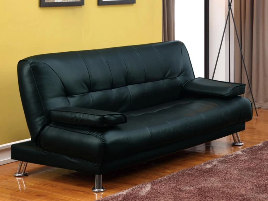 Canapé Convertible Clic-clac MAXIME En Simili - Noir 2 Canapé Convertible Clic-clac MAXIME En Simili - Noir – Image 2