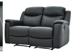 Canapé 2 Places Relax EVASION En Cuir - Gris -Deco.fr Soldes Boutique canape 182176