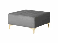 Canapé Angle à Gauche Modulable - Aberdeen - Convertible Avec Pouf Ottoman En Velours Gris Moderne -Deco.fr Soldes Boutique canape 18253765