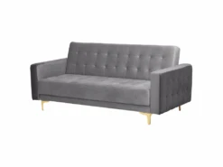 Canapé Convertible 3 Places En Velours Gris ABERDEEN 11 Canapé Convertible 3 Places En Velours Gris ABERDEEN -Deco.fr Soldes Boutique canape 18254397