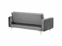 Canapé Convertible 3 Places En Velours Gris ABERDEEN 13 Canapé Convertible 3 Places En Velours Gris ABERDEEN -Deco.fr Soldes Boutique canape 18254401