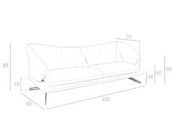 Canapé 3 Places En Cuir Et Coussins 6146 ANGEL CERDA -Deco.fr Soldes Boutique canape 18425769