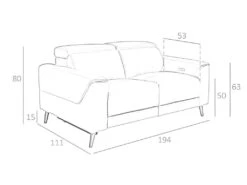 Canapé 2 Places En Cuir Avec Relaxation 6147 ANGEL CERDA -Deco.fr Soldes Boutique canape 18426861