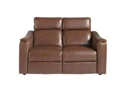 Canapé 2 Places En Cuir Brun Avec Relax 6165 ANGEL CERDA -Deco.fr Soldes Boutique canape 18426955