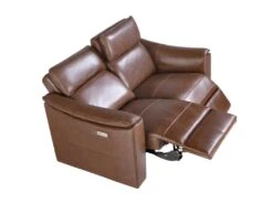 Canapé 2 Places En Cuir Brun Avec Relax 6165 ANGEL CERDA -Deco.fr Soldes Boutique canape 18426963