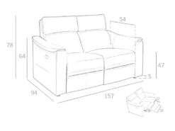 Canapé 2 Places En Cuir Brun Avec Relax 6165 ANGEL CERDA -Deco.fr Soldes Boutique canape 18426967