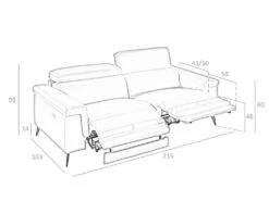 Canapé 3 Places En Cuir Marron 6117 ANGEL CERDA -Deco.fr Soldes Boutique canape 18427099