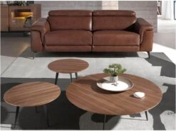 Canapé 3 Places En Cuir Marron 6117 ANGEL CERDA -Deco.fr Soldes Boutique canape 18427103