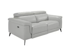 Canapé 2 Places Rembourré En Cuir Gris 6107 ANGEL CERDA