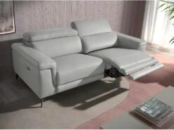 Canapé 2 Places Rembourré En Cuir Gris 6107 ANGEL CERDA -Deco.fr Soldes Boutique canape 18427167