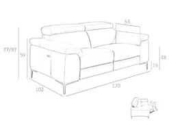 Canapé 2 Places En Cuir Avec Relax 6121 ANGEL CERDA 14 Canapé 2 Places En Cuir Avec Relax 6121 ANGEL CERDA -Deco.fr Soldes Boutique canape 18427179