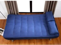 Ensemble Canapé Clic Clac MISHAN Bleu Avec Couette 220 X 240 Et 2 Oreillers -Deco.fr Soldes Boutique canape 18441219