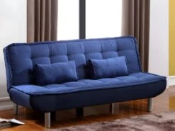 Ensemble Canapé Clic Clac MISHAN Bleu Avec Couette 220 X 240 Et 2 Oreillers -Deco.fr Soldes Boutique canape 18441221