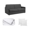 Ensemble Canapé 3 Places Convertible Express En Tissu CALIFE Gris Avec Couette 220 X 240 Et 2 Oreillers 17 Ensemble Canapé 3 Places Convertible Express En Tissu CALIFE Gris Avec Couette 220 X 240 Et 2 Oreillers -Deco.fr Soldes Boutique canape 18444065