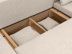 Canapé D'angle Panoramique Convertible En Tissu Beige LADAZIA -Deco.fr Soldes Boutique canape 18812529