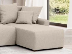 Canapé D'angle Panoramique Convertible En Tissu Beige LADAZIA -Deco.fr Soldes Boutique canape 18812531