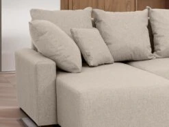 Canapé D'angle Panoramique Convertible En Tissu Beige LADAZIA -Deco.fr Soldes Boutique canape 18812533