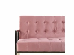 Canapé Convertible 3 Places En Velours Rose MARSTAL -Deco.fr Soldes Boutique canape 18854669