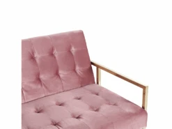 Canapé Convertible 3 Places En Velours Rose MARSTAL -Deco.fr Soldes Boutique canape 18854671