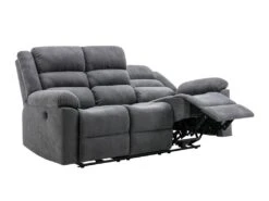 Canapé 3 Places Relax électrique En Tissu Gris BUROLO -Deco.fr Soldes Boutique canape 18877921