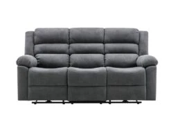 Canapé 3 Places Relax électrique En Tissu Gris BUROLO -Deco.fr Soldes Boutique canape 18877925