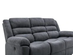 Canapé 3 Places Relax électrique En Tissu Gris BUROLO -Deco.fr Soldes Boutique canape 18877953