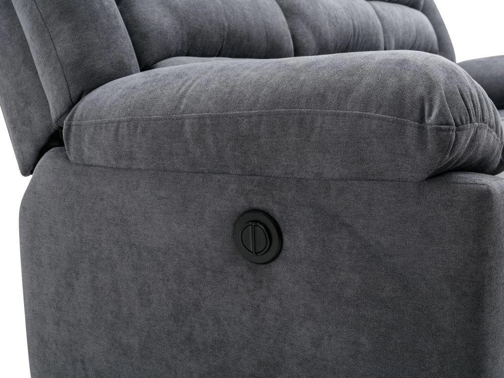Canapé 2 Places Relax électrique En Tissu Gris BUROLO 6 Canapé 2 Places Relax électrique En Tissu Gris BUROLO – Image 6