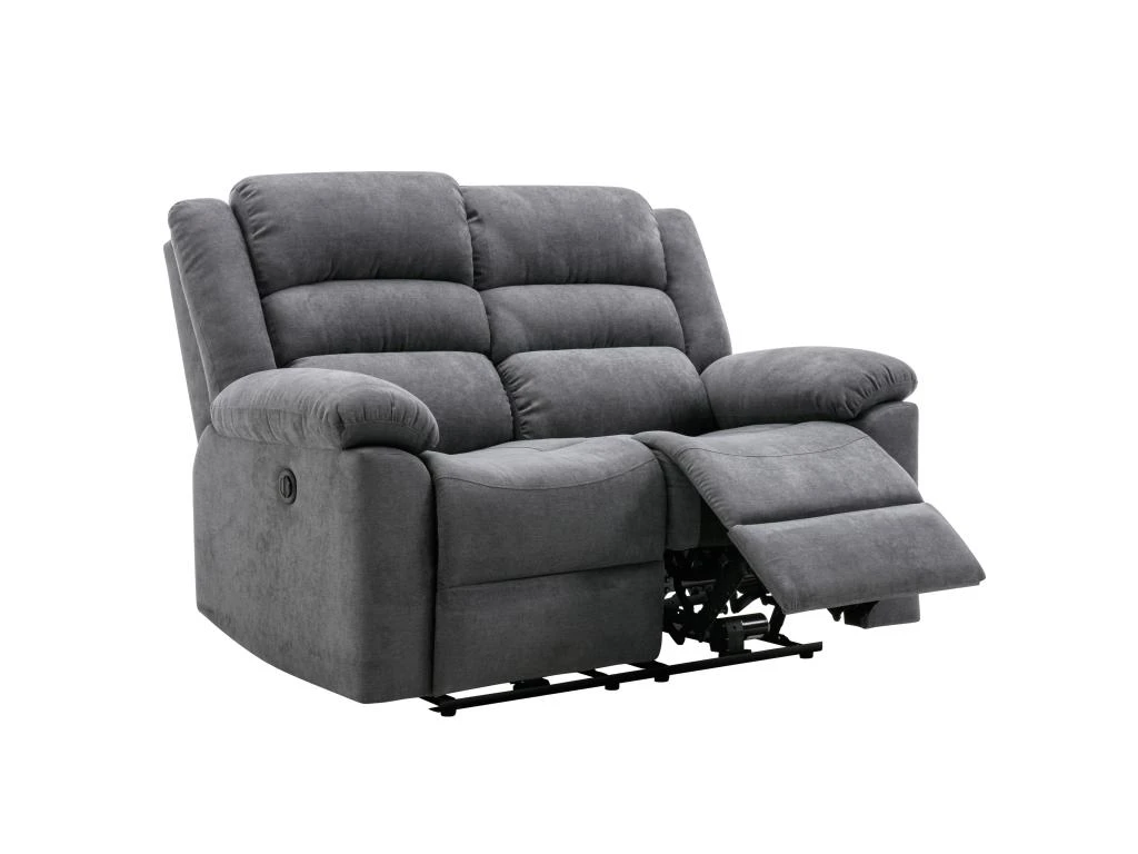 Canapé 2 Places Relax électrique En Tissu Gris BUROLO 4 Canapé 2 Places Relax électrique En Tissu Gris BUROLO – Image 4