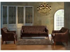 Fauteuil En Cuir COLBERT - Marron 23 Fauteuil En Cuir COLBERT - Marron -Deco.fr Soldes Boutique canape 190160 1