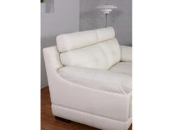 Fauteuil En Cuir De Buffle MANUELLA - Blanc Ivoire -Deco.fr Soldes Boutique canape 19086 1