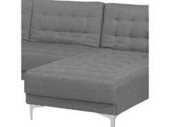 Canapé Angle Gauche Convertible En Tissu Gris Clair 5 Places Avec Pouf ABERDEEN 19 Canapé Angle Gauche Convertible En Tissu Gris Clair 5 Places Avec Pouf ABERDEEN -Deco.fr Soldes Boutique canape 19122647