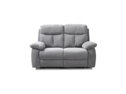 Canapé 2 Places Dont 2 Places Relax Manuel - Tissu Gris - L 154 X P 94 X H 101 Cm - BELEM